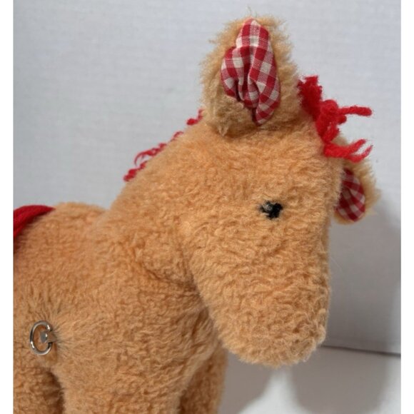 Vintage Eden Toys Waggie Musical Wind-Up Pony Horse Nursery Baby Yarn Hair - Picture 2 of 7